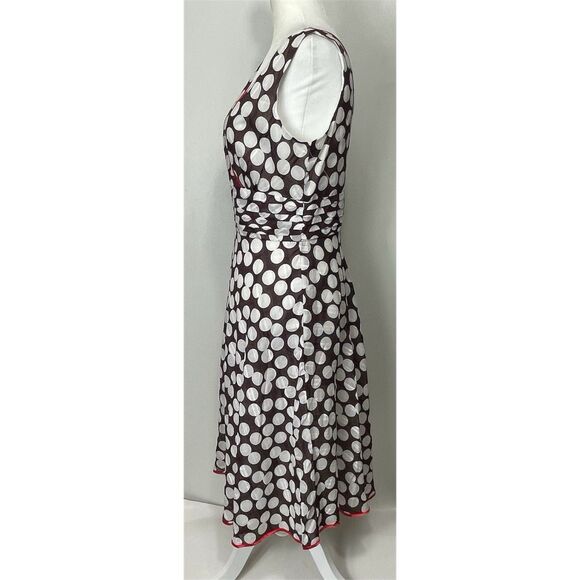 Vtg Robbie Bee Brown Polka Dot Dress 6 Classic Retro Pin Up Marilyn Monroe Julia - Picture 2 of 16